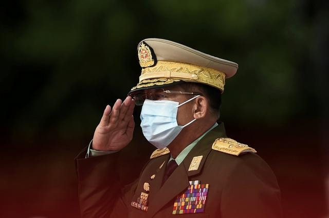 Thượng tướng quân đội Myanmar Min Aung Hlaing. Ảnh: Reuters