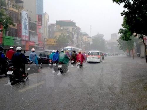 Bắc Bộ đêm và sáng có mưa (Ảnh: TTXVN)