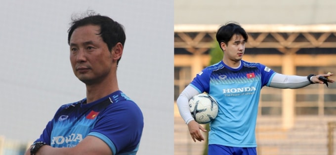 Ông Kim Han-yoon và HLV thể lực Park Sung-gyun là những nhân vật quan trọng trong nhóm trợ lý Hàn Quốc của thầy Park. Ảnh: Naver.