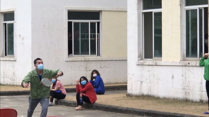 Công nhân Công ty POYUN trong khu cách ly tại Chí Linh, Hải Dương. Ảnh: TL