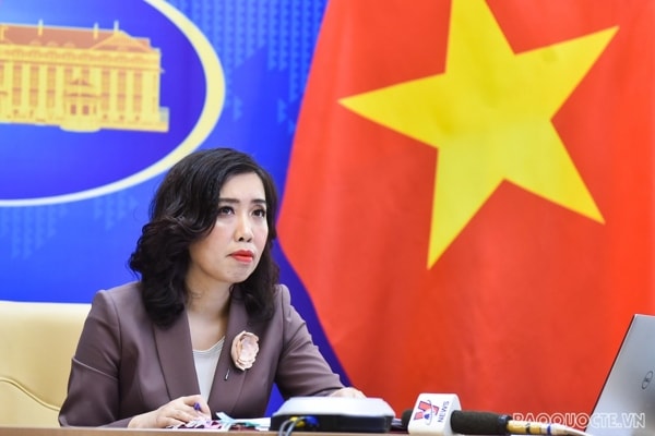 Người Phát ngôn Bộ Ngoại giao Lê Thị Thu Hằng trả lời tại họp báo trực tuyến ngày 4/2. Ảnh: baoquocte.vn