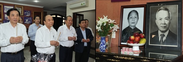 Thủ tướng tới thăm Nhà lưu niệm và dâng hương tưởng nhớ Luật sư Nguyễn Hữu Thọ