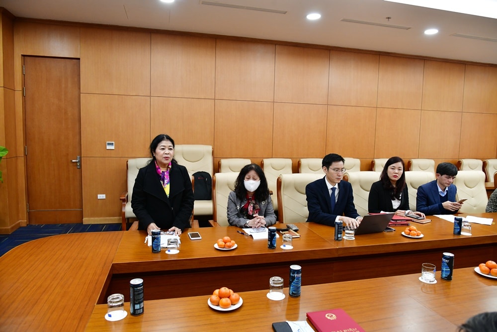 Phó Chủ tịch Hội đồng Trung tâm Bản quyền số Đỗ Thị Minh Ngọc phát biểu tại buổi lễ. Ảnh: Duy Thông