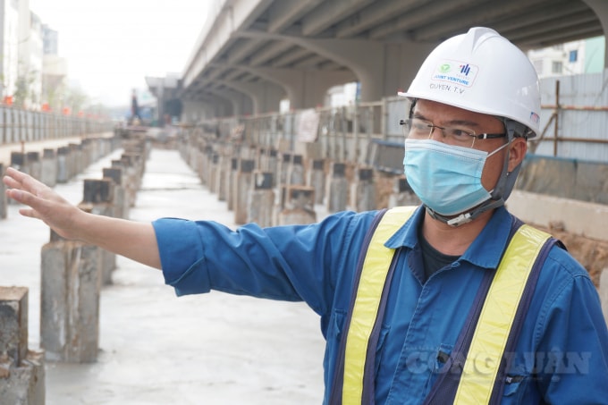 Ông Trần Văn Quyền đại diện nhà thầu thi công xây dựng 6 nhánh Ramp lên xuống đường Vành đai 3 trên cao (đoạn Mai Dịch - Nam Thăng Long)