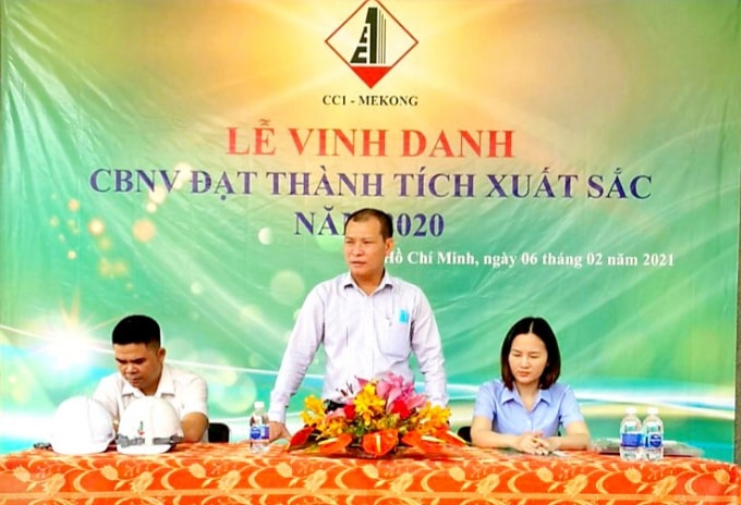 Theo ông Trần Quốc Lập – Phó Tổng Giám đốc CC1 MEKONG: trong năm 2020, CC1 MEKONG đã hoàn thành xuất sắc 100% nhiệm vụ, mục tiêu đề ra. Ảnh – TL