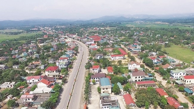 Thị trấn Cam Lộ nhìn từ trên cao.