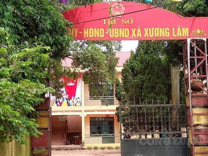 UBND xã Xương Lâm, nơi ông Hoàng Hồng Quang từng giữ chức vụ Bí thư Đảng ủy, Chủ tịch UBND xã này nhiều năm.