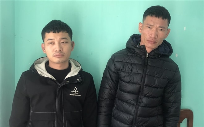 Hai đối tượng Lê Văn Hùng và Lê Văn Úc bị bắt giữ. Ảnh: vtc.vn