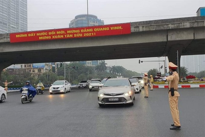Trật tự, an toàn giao thông tại Thủ đô Hà Nội được bảo đảm trong 3 ngày Tết Nguyên đán Tân Sửu 2021. Ảnh minh họa