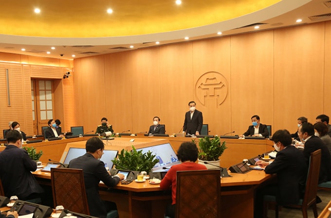 Quang cảnh phiên họp tại trụ sở UBND thành phố Hà Nội