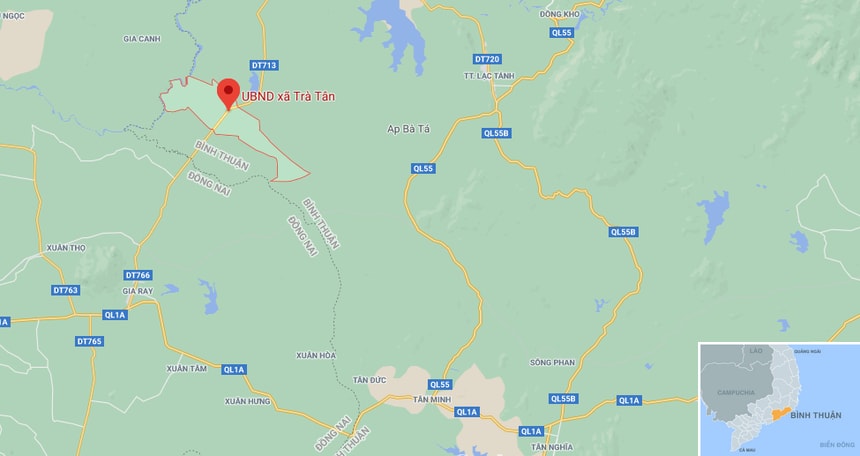 Vụ tai nạn xảy ra trên đường ĐT766 thuộc xã Trà Tân. Ảnh: Google Maps.