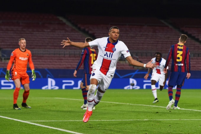 Mbappe làm tung lưới Barca 3 lần trong trận này. Ảnh: internet