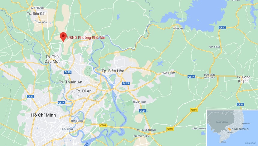 Vụ đuối nước xảy ra tại phường Phú Tân. Ảnh: Google Maps.