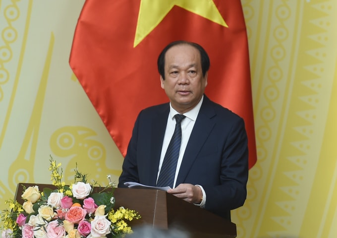 Bộ trưởng, Chủ nhiệm VPCP Mai Tiến Dũng phát biểu tại cuộc họp. (Ảnh: VGP)