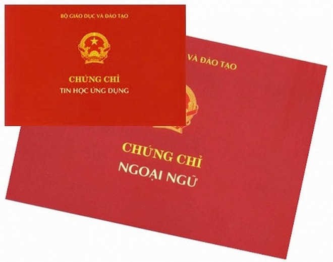 Chứng chỉ ngoại ngữ (ảnh nguồn internet).