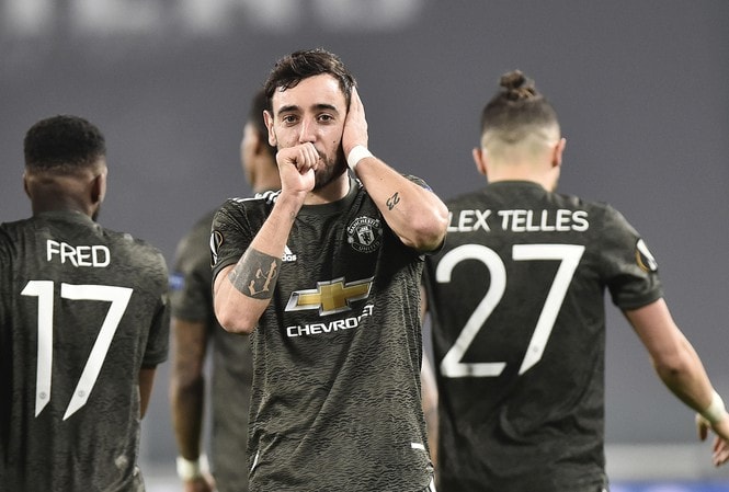 Bruno Fernandes là chủ nhân của 1 cú đúp giúp M.U hạ gục Sociedad. Ảnh: internet