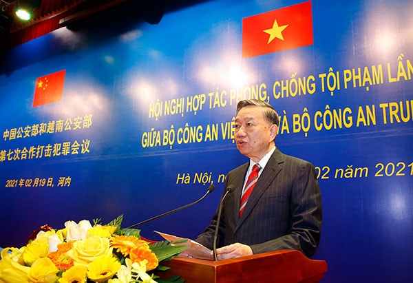 Đại tướng Tô Lâm, Bộ trưởng Bộ Công an Việt Nam phát biểu tại Hội nghị.