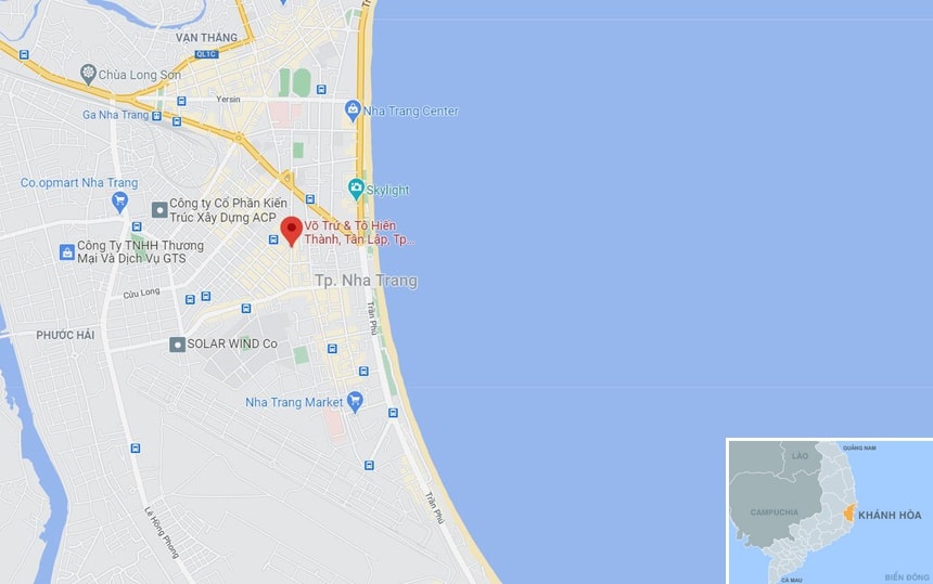 Vụ cháy xảy ra trong hẻm trên đường Võ Trứ, TP Nha Trang, Khánh Hòa. Ảnh: Google Maps.