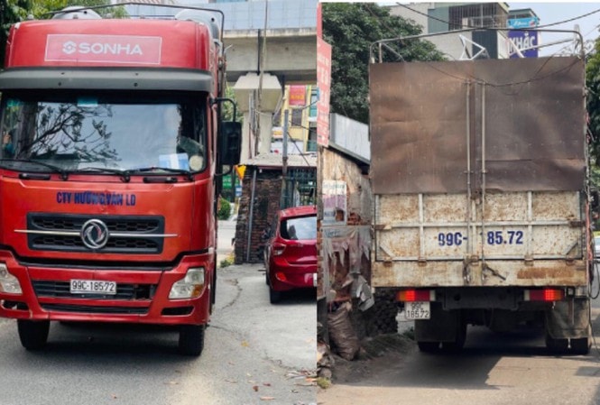 Chiếc xe container bị tạm giữ. Ảnh: tienphong.vn