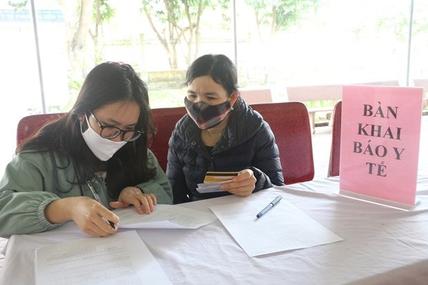 Người dân Hải Phòng khai báo y tế (Ảnh minh họa)