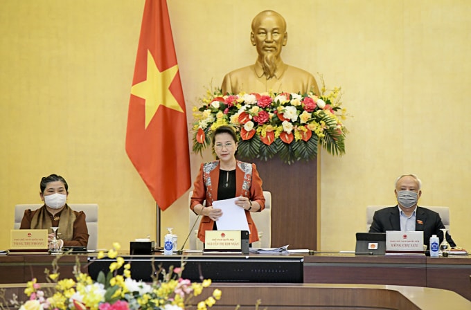 Chủ tịch Quốc hội Nguyễn Thị Kim Ngân phát biểu khai mạc phiên họp thứ 53 của Ủy ban Thường vụ Quốc hội.