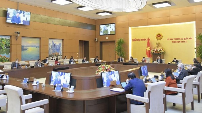 Quang cảnh phiên họp thứ 53 của Uỷ ban Thường vụ Quốc hội.