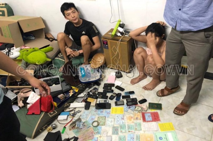 Đối tượng và tang vật thu giữ được
