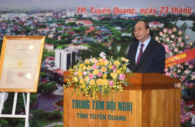 Thủ tướng Nguyễn Xuân Phúc phát biểu tại buổi lễ.