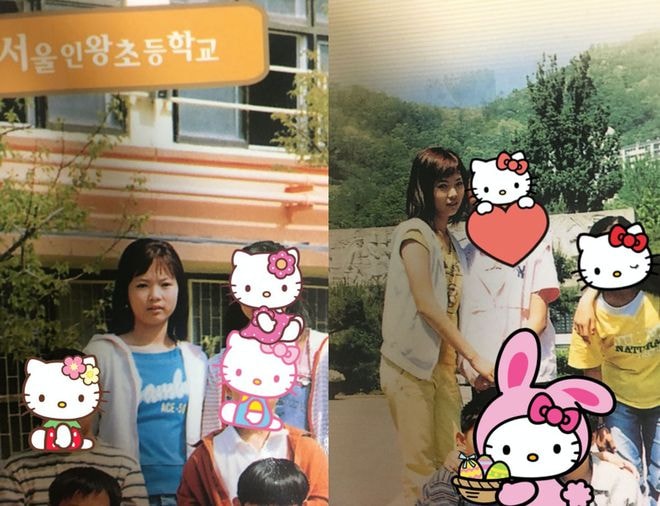 Bức ảnh hồi tiểu học của HyunA được người tố cô đăng tải.