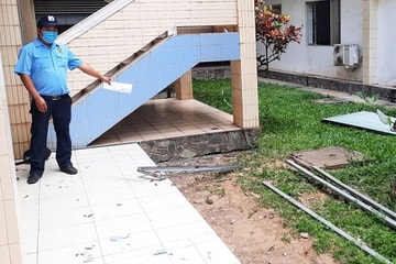 Khu vực bệnh nhân rơi tại Bệnh viện Đa khoa Long An. Ảnh: Zingnews.vn