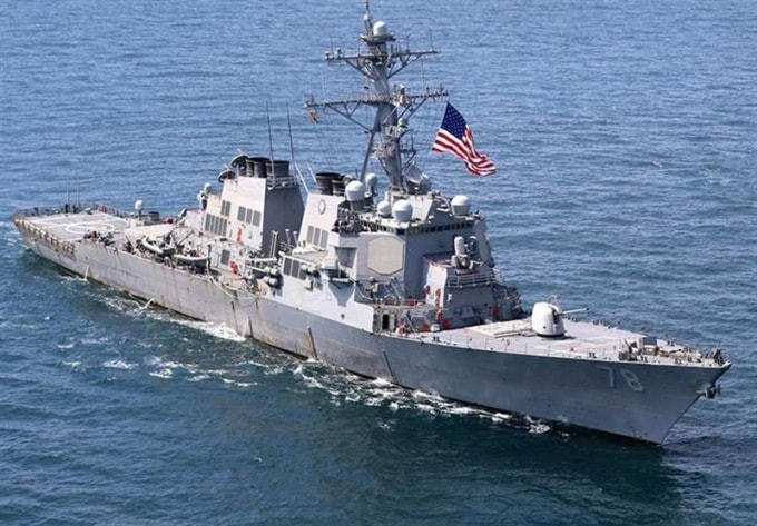 Quân Giải phóng Nhân dân Trung Quốc đã chỉ trích Hoa Kỳ vào hôm thứ Năm khi tàu khu trục USS Curtis Wilbur đi qua eo biển Đài Loan - Ảnh: AFP