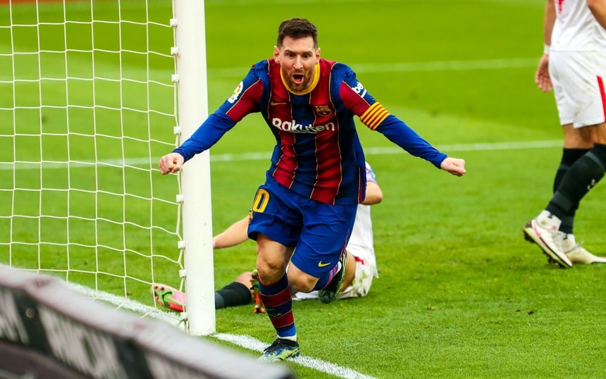Messi tỏa sáng trong trận thắng của Barca. Ảnh: Getty.