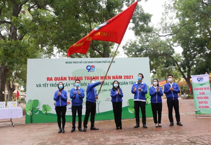 Thành Đoàn Hà Nội tổ chức lễ ra quân tháng thanh niên năm 2021. Ảnh: Vương Đức