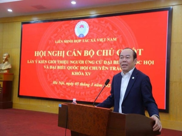 Ông Nguyễn Ngọc Bảo, Bí thư Đảng đoàn, Chủ tịch Liên minh HTX Việt Nam được giới thiệu ứng cử đại biểu Quốc hội khóa XV. Ảnh: PLO