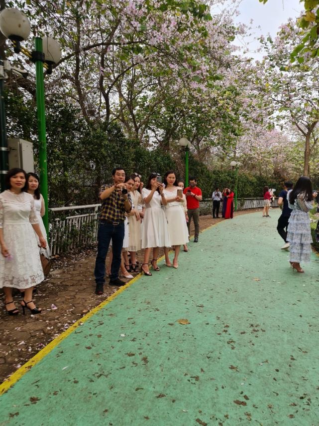 Ai đến đây cũng muốn chụp vài tấm ảnh nhưng không ai muốn đeo khẩu trang vì cho rằng đeo khẩu trang thì chụp ảnh không đẹp.