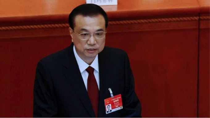 Thủ tướng Trung Quốc Lý Khắc Cường trong phiên khai mạc kỳ họp quốc hội hôm 5/3. Ảnh: SCMP