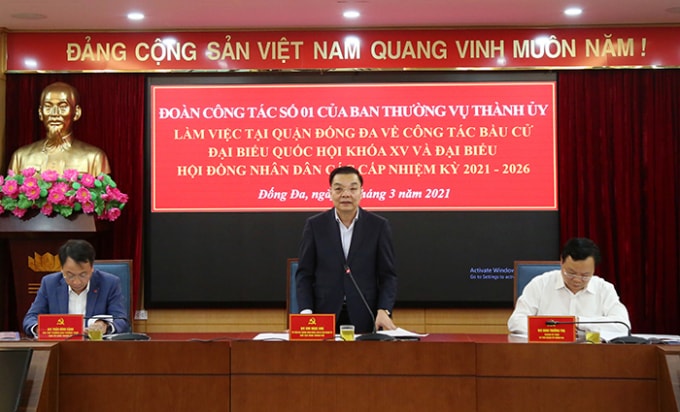 Đồng chí Chu Ngọc Anh phát biểu kết luận buổi làm việc