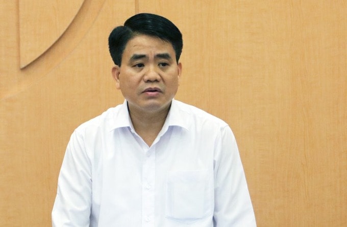 Ông Nguyễn Đức Chung khi còn giữ chức Chủ tịch UBND Hà Nội. Ảnh: VNE