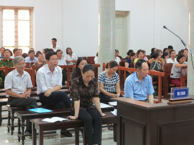 Phiên tòa xét xử sơ thẩm vụ tham nhũng tại Công ty TNHH MTV Đầu tư và phát triển nông nghiệp Hà Nội (HADICO) - ảnh Tuổi trẻ