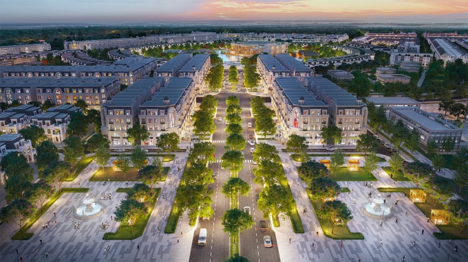 Khu phố thương mại sầm uất bậc nhất tại Hinode Royal Park. Ảnh: Thanh Châu.