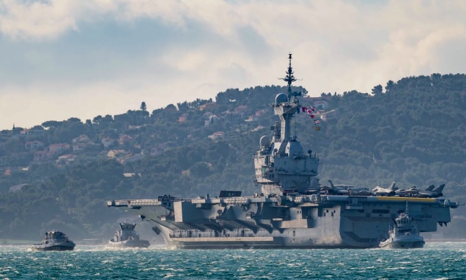 Tàu sân bay Pháp Charles de Gaulle khởi hành vào ngày 21 tháng 2 năm 2021 - Ảnh: Hải quân Pháp