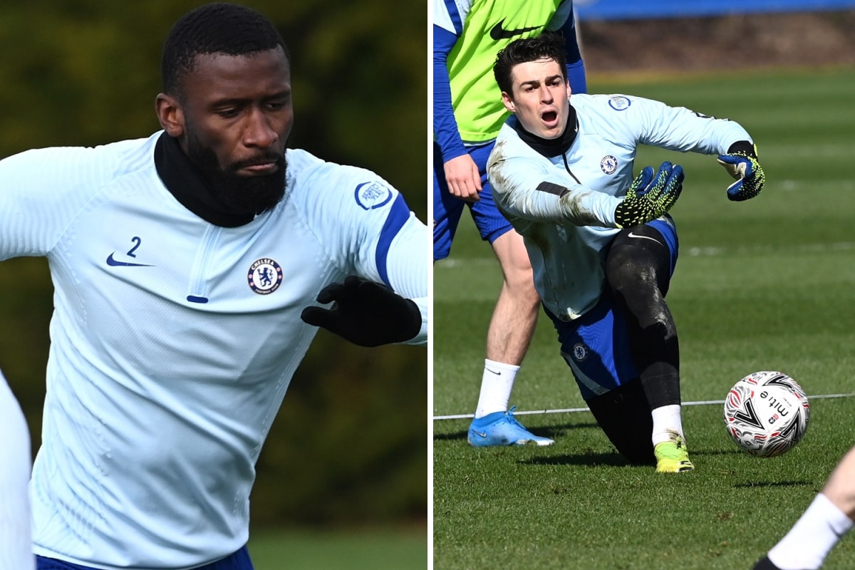 Rudiger và Kepa ẩu đả trên sân tập Chelsea. Ảnh: The Sun