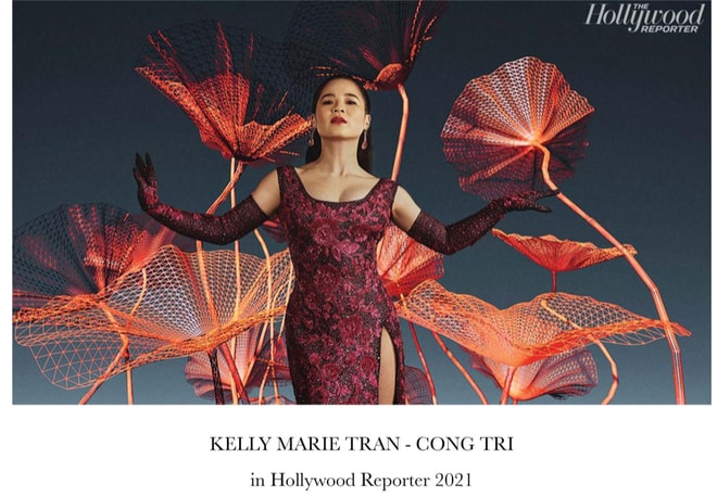 Mỹ nhân gốc Việt Kelly Marie Tran mặc thiết kế Công Trí trên trang bìa của Hollywood Reporter.