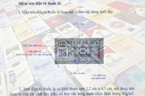 Mẫu tem điện tử thuốc lá