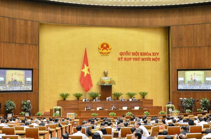 Quang cảnh phiên họp toàn thể tại Quốc hội sáng 8/4.