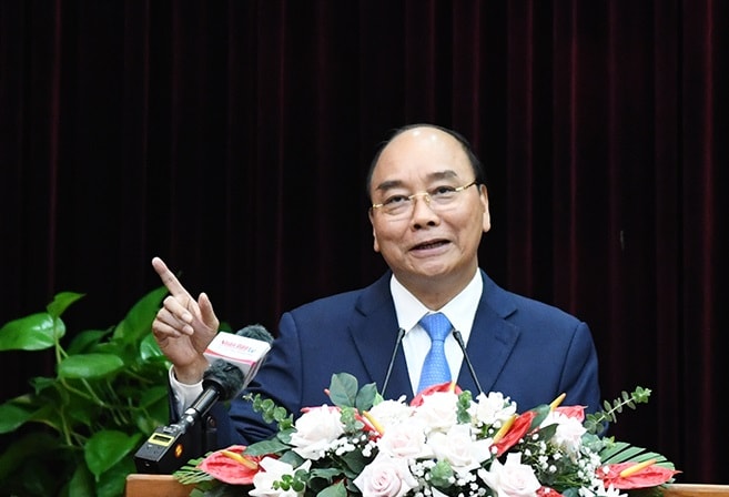 Chủ tịch nước Nguyễn Xuân Phúc phát biểu tại buổi làm việc.