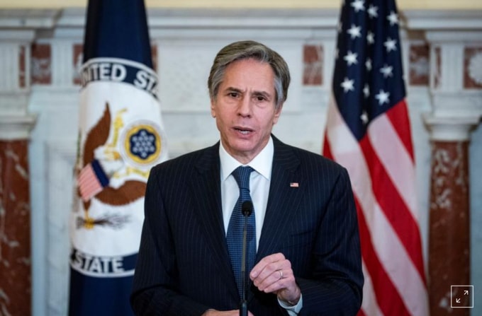 Ngoại trưởng Hoa Kỳ Antony Blinken: Ảnh: REUTERS
