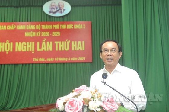 Bí thư TP. HCM Nguyễn Văn Nên phát biểu chỉ đạo.