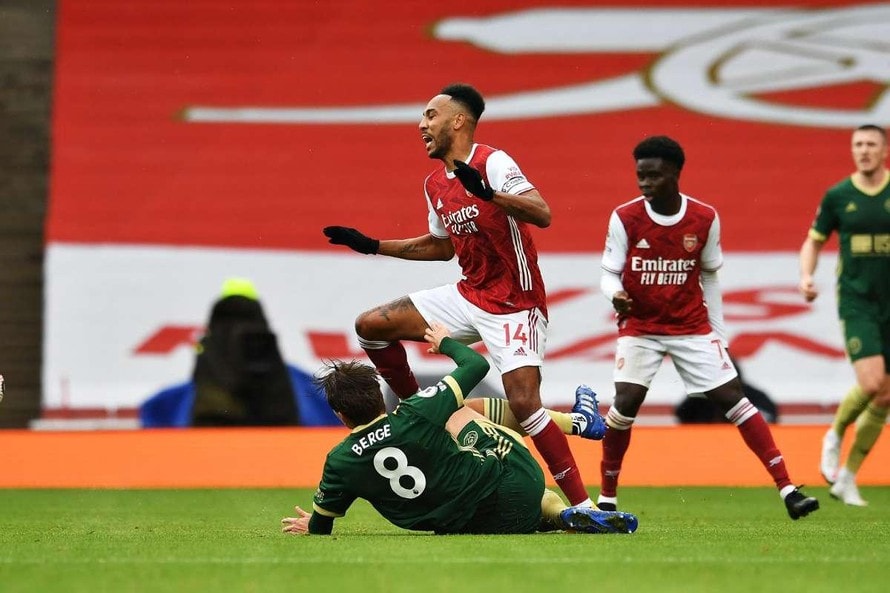 Aubameyang (số 14) gần như chắc chắn sẽ vắng mặt khi gặp Sheffield United. Ảnh: internet