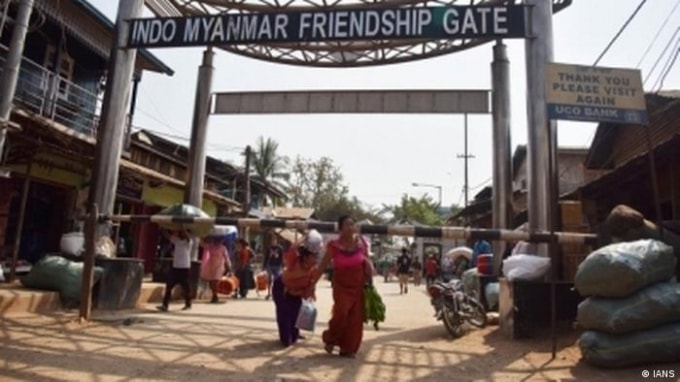 Cửa khẩu hữu nghị giữa Myanmar và Ấn Độ. Ảnh: IANS